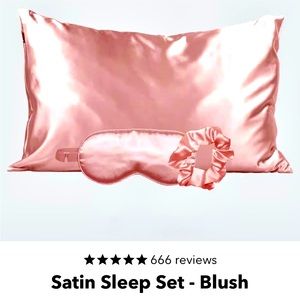 Brand New Satin 3-Piece Sleep Set - pillowcase, eye mask, & scrunchie